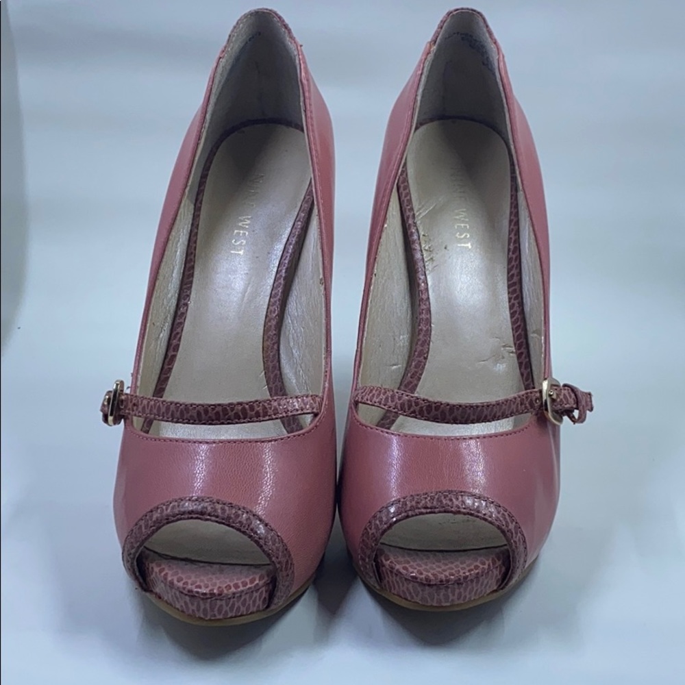 Pink Nine West Peep Toe Heels